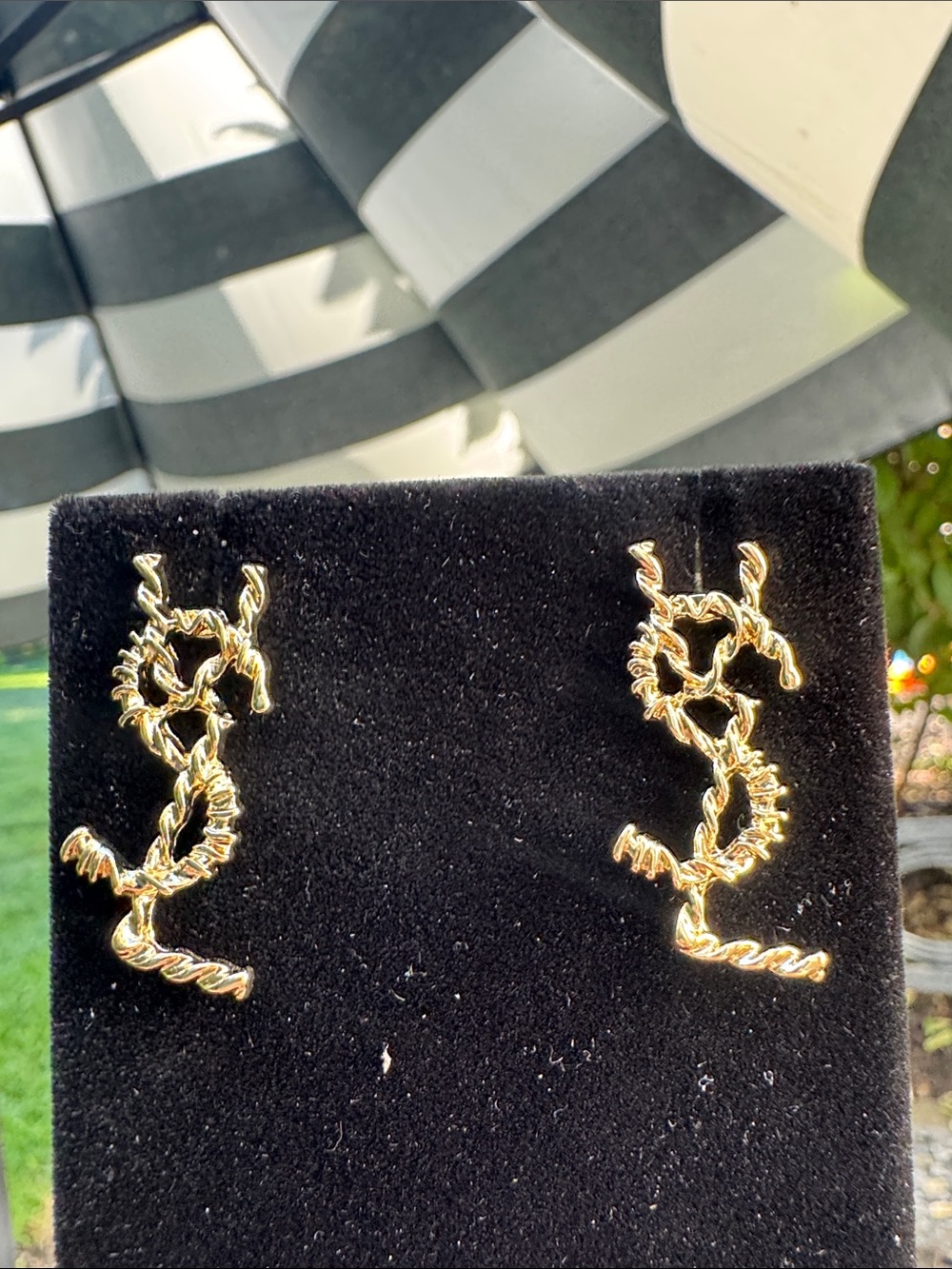 Earrings Gold Twisted Vine Drop Earrings -